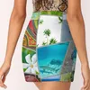 Röcke Tahiti Collage Damenrock Ästhetische Mode Kurz
