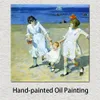Plage toile Art deux femmes balançant un enfant Edward Henry Potthast peinture à la main oeuvre figurative haute qualité décoration murale