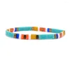 Link Bracelets Bohemian Colorful Bracelet For Women Tila Beads Elastic Armband Femme Trendy Summer Beach Charm Jewelry