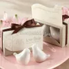 50pcslot25boxes Unique Wedding Gift of Love birds ceramic salt and pepper shakers Wedding favors and Love Party Favors23742352242