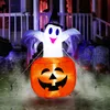 Other Event Party Supplies DIY Scary Halloween Decoration for Outside Inflatable Pumpkin Ghost with LED Light Airblown Blow in Pumpkin Up Outdoor Yard Deco 230706
