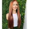 26LONG FREE PART Honey Blonde Straight Human Hair Human Hair 13x4 레이스 전면 가발 여성을위한 부드러운 글루없는 베이비 헤어