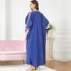 Abbigliamento etnico Eid Mubarak Abaya per le donne musulmane ricamo a pois abito estivo manica a pipistrello allentata Dubai caftano abito arabo Islam Turchia