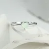 Trouwringen Schattig Klein Hart Voor Vrouwen Minimalistische Dunne Ring Bands Zilver Kleur Wit Vuur Opaal Eenvoudige Verlovingssieraden