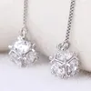 Boucles d'Oreilles Pendantes Plaqué Blanc Boucles d'Oreilles Longues Pour Femme Cube CZ Mariage Argent