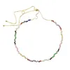 Подвесные ожерелья Rainbow Cz Ожерелье золото регулируемое цепь коробки Многослойная цепь модных воротничков 230706