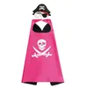 Costumes d'Halloween Cape de bébé avec capuchon et cache-œil Party Cosplay Pirate Cape Festival Kids Toddlers Magic Long Robe