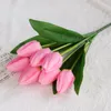Dekoratif Çiçekler 1 PCS 7 Kafa Yapay Çiçek Anneler Günü Simülasyon Tulip Hediyeler Anne Lateks Gerçek Gelin Düğün Buket Evi