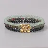 Brin 3 pièces/ensemble mode multi couleur pierre naturelle Bracelet femmes hommes porte-bonheur Yoga pané Bracelets amitié bijoux en gros