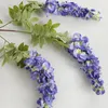 Dekorativa blommor Wisterias Flytande Tridented Faux Vine Garland Jubileumsdekorationer Retta Blommor För Vägg