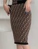 famous brandBasic Casual Dresses designer Designer Womens Elegant Chain Letter Party Dress Womens Fashion Halflength Skirt Solid Color Knit Step Package Hip Short