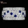 Solitaire Ring Solitaire Ring Wong Rain 18K Gold Plated Luxury 925 Sterling Silver Lab Sapphire High Carbon Diamonds Gemstone Band Fine Gine Jewelry Z230710