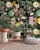 Duvar Kağıtları Özel 3D PO Duvar Kağıdı Pembe ve Beyaz Güller Koyu Renkli Arka Plan Çiçek Duvar Kağıtları Ev Dekor