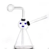 인형 유리 오일 버너 Bong Hookah Water Pipes 두꺼운 Pyrex Clear Heady Recycler DAB Rig Hand Smok for Downstem 오일 버너 파이프