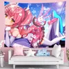 Tapestries söt tjej anime bakgrund trasa tapestry dekoration vacker flicka sovsal vägg hängande kanelrulle