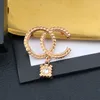 Berömd designdesigner brosch kvinnor brev hänge brosches kostym stift guld pläterade modesmycken kläder dekoration tillbehör tillbehör