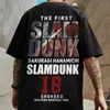 T-shirts pour hommes 23 Arrivés Slamdunk T-shirt Summer Basketball Loose Short Sleeve Unisex High Quality Crewneck Top Tee Couple Retro T-shirts 230707