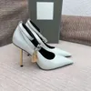 Ciondoli con lucchetto TF 105mm Scarpe con décolleté con cinturino alla caviglia Scarpe eleganti con tacco a spillo con tacco a spillo in vera pelle nera per calzature da donna 35-43