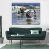 서핑 II 그림의 해변 캔버스 예술 에드워드 헨리 포트 스타스트 아트 워크 인상주의 조경 수제 벽 장식