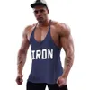 Men's Tank Tops Men's Gym Workout Bodybuilding Tank Tops Y Back Fitness Thin Shoulder Strap Muscle Fit Stringer Printed Extreme Tee 230706