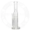 16 -дюймовые стеклянные трубы Dab Rig Smoke Water Tipe Culkah Double Honeycomb Perc 1 Tornado Perc без рисунка прозрачные бонги.