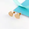 Gold Earing stud luxury earrings designer earrings diamond earrings heart-shaped Titanium steel ear studs top quality women engagement earrings with bag