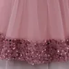 Girl's Dresses Toddler Baby Sequin Party Dresses Baptism Wedding 1 Year Birthday Bow Princess Dress For Baby Girls Lace Bridemaid Gown Vestidos 230706