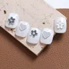 Nail Art Decorations Chrome Punk 100PC Mirror Charms 3D Nail Decorations Future-Tech Style Heart Floret Design Mirror Adorn Acryl Nail Accessories 230706