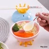 Skålar Hi Pig Household Creative Non-stick Keramisk Instant Nudelskål Söt japansk grytakrona