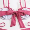 Costumi da bagno femminile rosa costume da bagno rosa 2023 Donne sexy sottoposta a bikini abita da bagno a 2 pezzi Summer Suscenre-up Bearless Beach