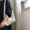Evening Bags Vintage Women's Tote Shoulder Woolen Fabric Ladies Eco Cloth Shopper Bag Female Lilac Flower Purse Handbags Underarm