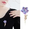 Brooches High-grade Copper Zircon Crystal Corsage Temperament Elegant Blue Fairy Rose Brooch