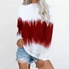 Swetry damskie Jesień i zima Pół Wysoka Neck Gradient Druk Kołnierz Zipper Bawełniana Bluza Z Długim Rękawem Cienkie Bluzy Damskie