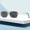 Mode carti topp solglasögon ny stil leopard huvud ramlösa fyrkantiga solglasögon affärsmän glasögon mode kvinnors optiska matchning med originalbox