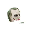 Masques de fête Joker Masque Costume De Clown Réaliste Halloween Adt Cosplay Film Fl Head Latex Mask184G Drop Delivery Home Garden Festive S Dhu06