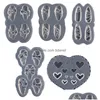 Modelli per nail art 3D Sile Carving Stampo Fai da te Acrilico Farfalla Fiocco Cuore Disegni Mod Stam Template Unghie Stencil Strumenti per manicure Drop Dh31Y