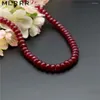 Choker Vintage Classic Natural Stone Jewelry Elegant Rubies Chalcedony Beaded Chain Necklace