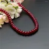 Ras du cou Vintage classique pierre naturelle bijoux élégant rubis calcédoine collier chaîne perlée