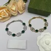 lusso Vari bracciali vintage argento 925 di lusso Grandi lettere di design in pietra a grana gioielli donne 18k placcato diamante San Valentino Regali di nozze