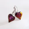 Pendientes colgantes colgantes a la moda para mujer, regalos para el Día de San Valentín, pendientes con Clip de corazón, joyería para niñas hecha con cristales de Austria