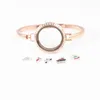 Bangle mélange couleur 30 mm 316L Vis en acier inoxydable Vergure flottante Bangle Brangle 7/8 pouces Crystaux Floating Charms Memory Memory Verscold Bracelet