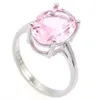 Cluster Rings 14x10mm Gorgeous London Blue Topaz Pink Kunzite Women Daily Wear Silver Wholesale Drop