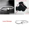 Charm Bracelets 1Pcs Drop Factory Coração Sier Plated Snake Chain Fit For Pandora Bangle Bracelet Women Children Gift Birthday Gift Delivery Dhjey