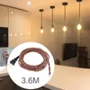 Lamp Holders US Plug 3.6M/12FT Twisted Cloth Covered Cord Cable 18Gauge Replacement Extension Industrial Electrical For Retro