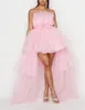 Basic Casual Dresses Elegant Mesh Tulle Wedding Party Dress for Women Strapless Off Shoulder High Waist Evening Gowns Formal OccasionProm Dresses2023 230707
