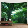 Tapisseries Nature Paysage Grand Arbre Tapisserie Tenture Murale Plage Tapis De Pique-Nique Tente Tapis De Couchage Décor À La Maison Couvre-lit Feuille Couvrant