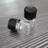 NEUE Kommende 1 ml 50 Stücke Mini 16*21mm Leere Klare Kleine Glasflaschen Fläschchen Mit Schwarzem Schraubverschluss Kostenloser Versand