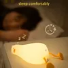 Liggend Flat Duck Nachtlampje, LED Squishy Duck Lamp, Cute Light Up Duck, Siliconen Dimbaar Nachtlampje in de kinderkamer, Oplaadbare Bedside Touch Lamp voor Borstvoeding