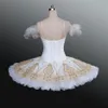 Blanc Or Fée Poupée Pancake Plateau Performance Tutus Femmes Classique Ballet Costumes De Scène Adulte Professionnel Ballet Tutu179a