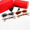 Modische Carti-Top-Sonnenbrille. Neue hölzerne Federbein-Sonnenbrille für Herren und Damen, klassische optische Halbrahmenbrille mit Kurzsichtigkeit, Originalverpackung